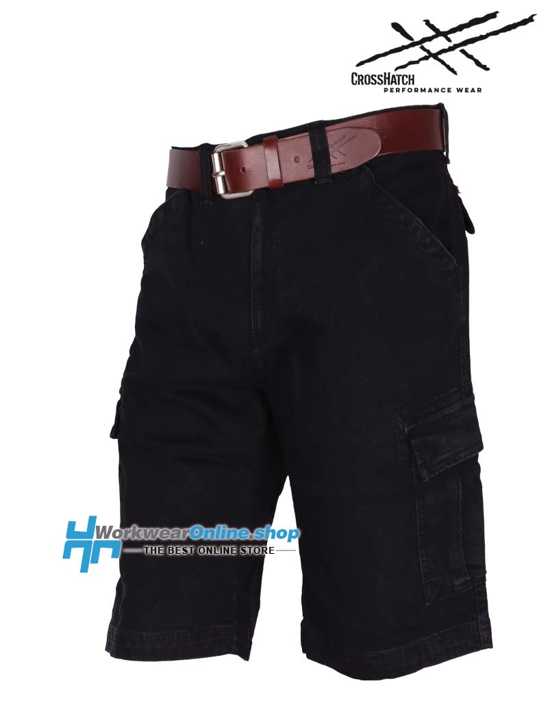 CrossHatch Workwear CrossHatch Mariner Schwarze Stretch-Shorts