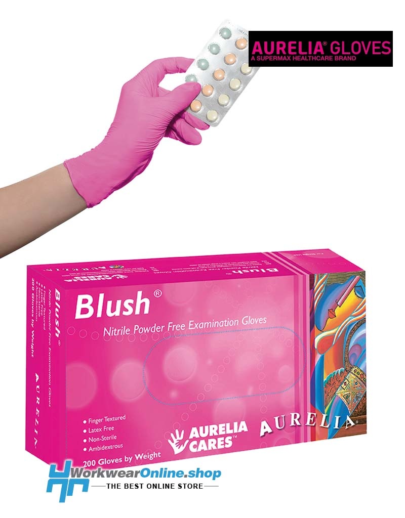 Aurelia Handschoenen Aurelia Blush 200 Nitrile Powder Free Pink