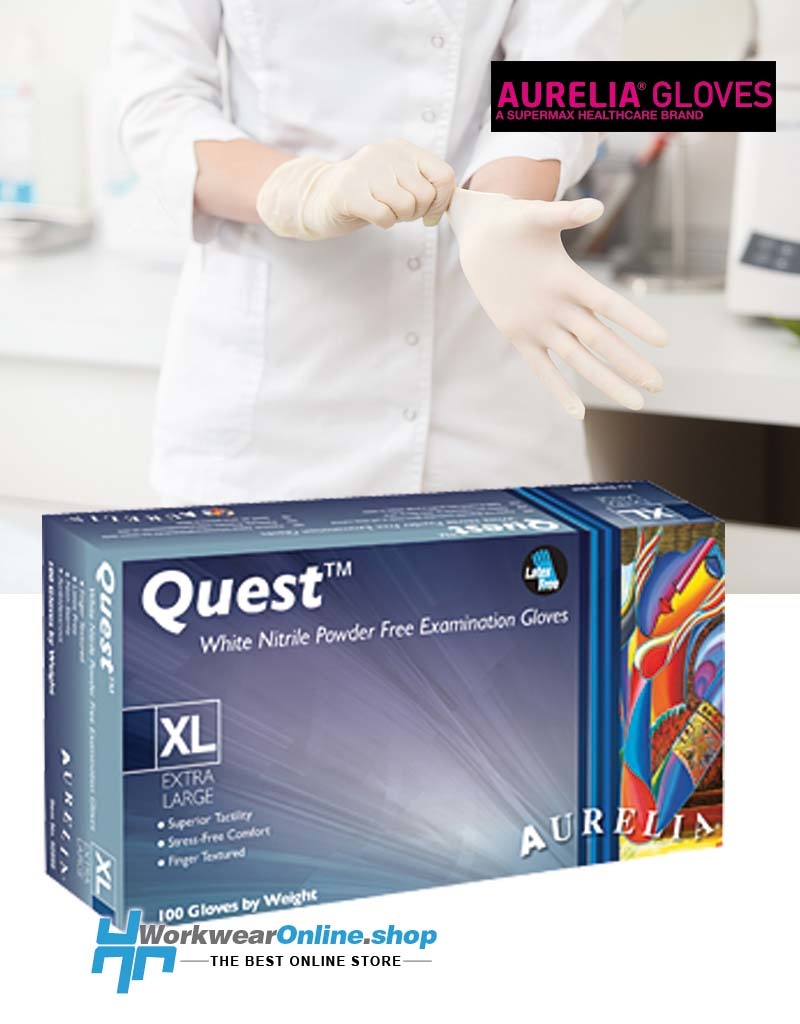 Aurelia Handschoenen Aurelia Quest 100 Nitril Poedervrij Wit