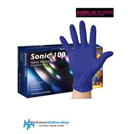Aurelia Handschoenen Aurelia Sonic 100 Nitrile Sans Poudre Bleu Cobalt