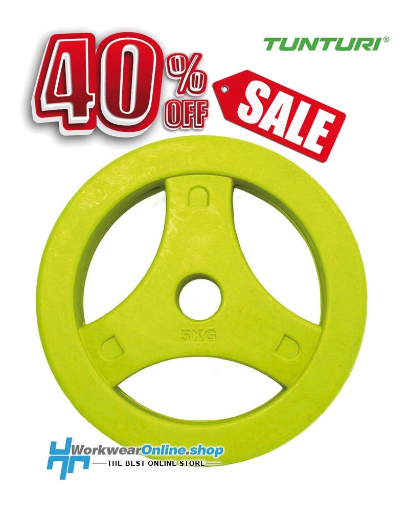 Tunturi Aerobic Weight Plate Halteres 1 x 5 kg O 30 mm Jaune WorkwearOnline.shop