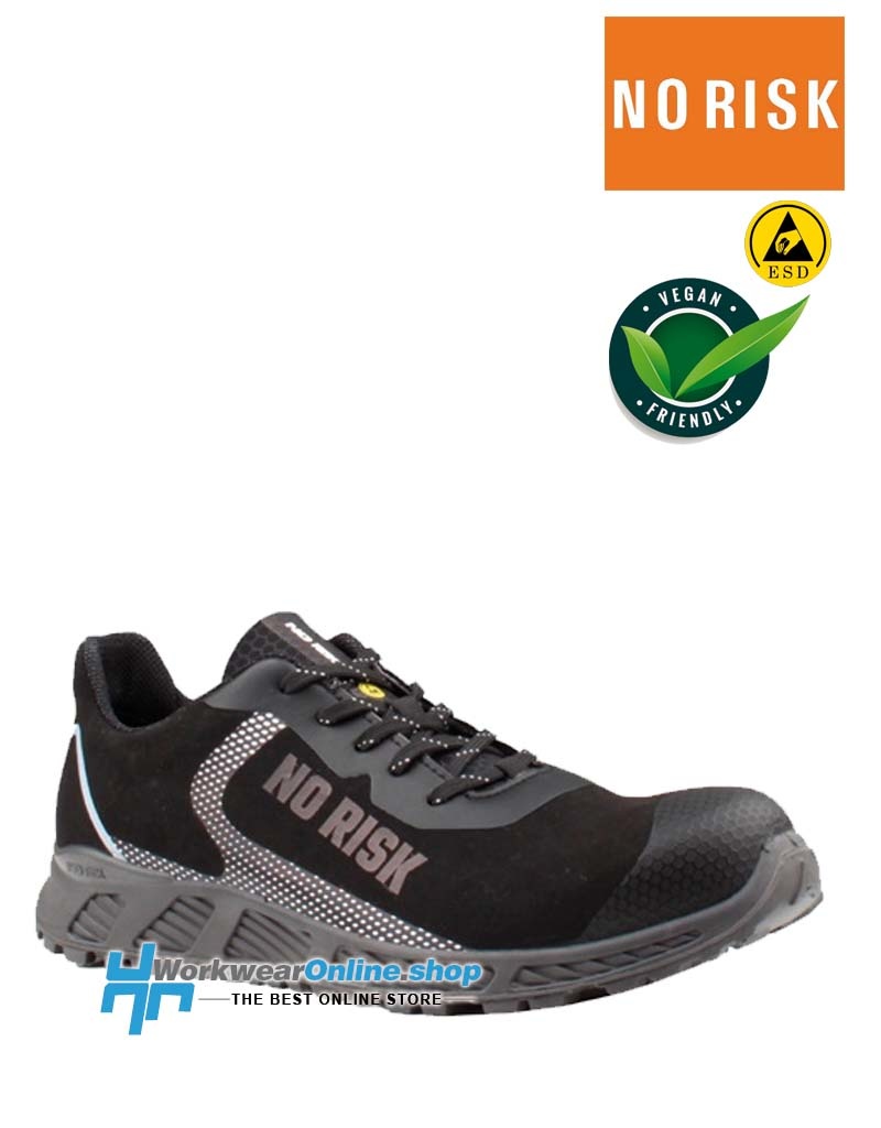 NO RISK Safety Shoes Baskets de sécurité sans risque Black Panther -ESD