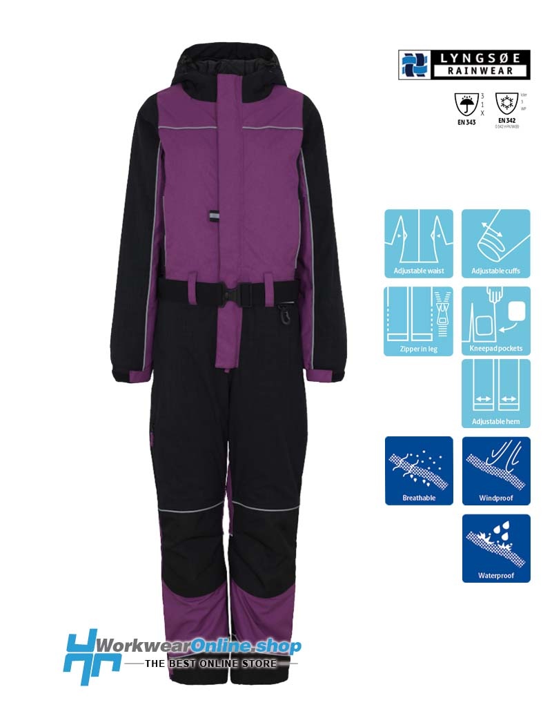 Lyngsøe Rainwear  Lyngsoe Combinaison d'hiver pour femme LR3033 Violet/Noir