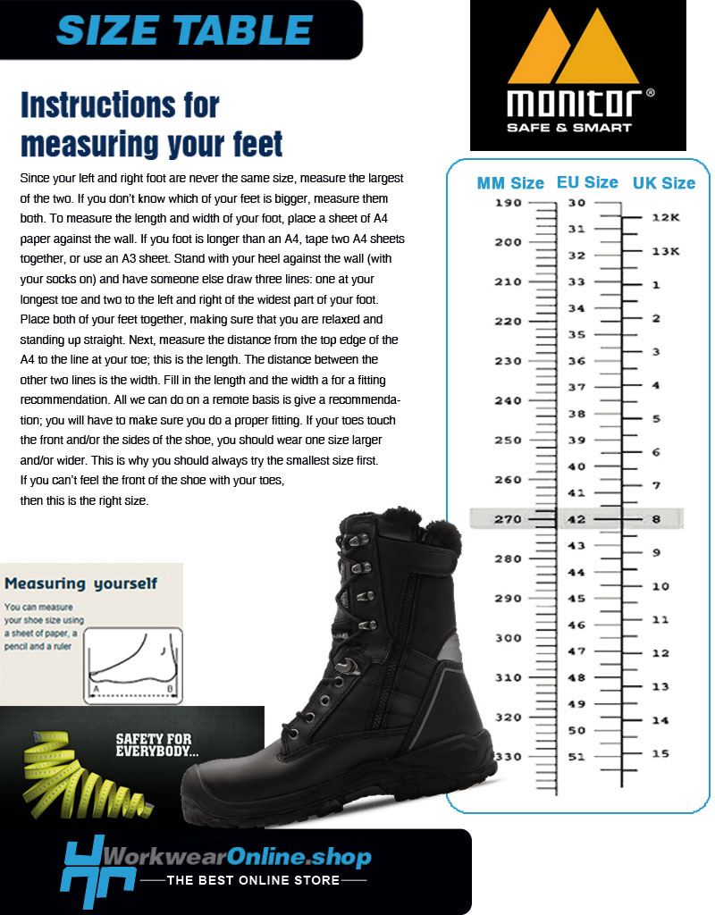 Monitor Safety Shoes Monitor Polar Winter Winterschoen Hoog + Zip