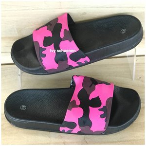 Slipper CAMO - Fuxia/Zwart