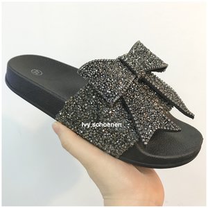 Slipper BOW  - Zwart