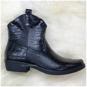 Enkellaars TEXAS - Zwart/Croco