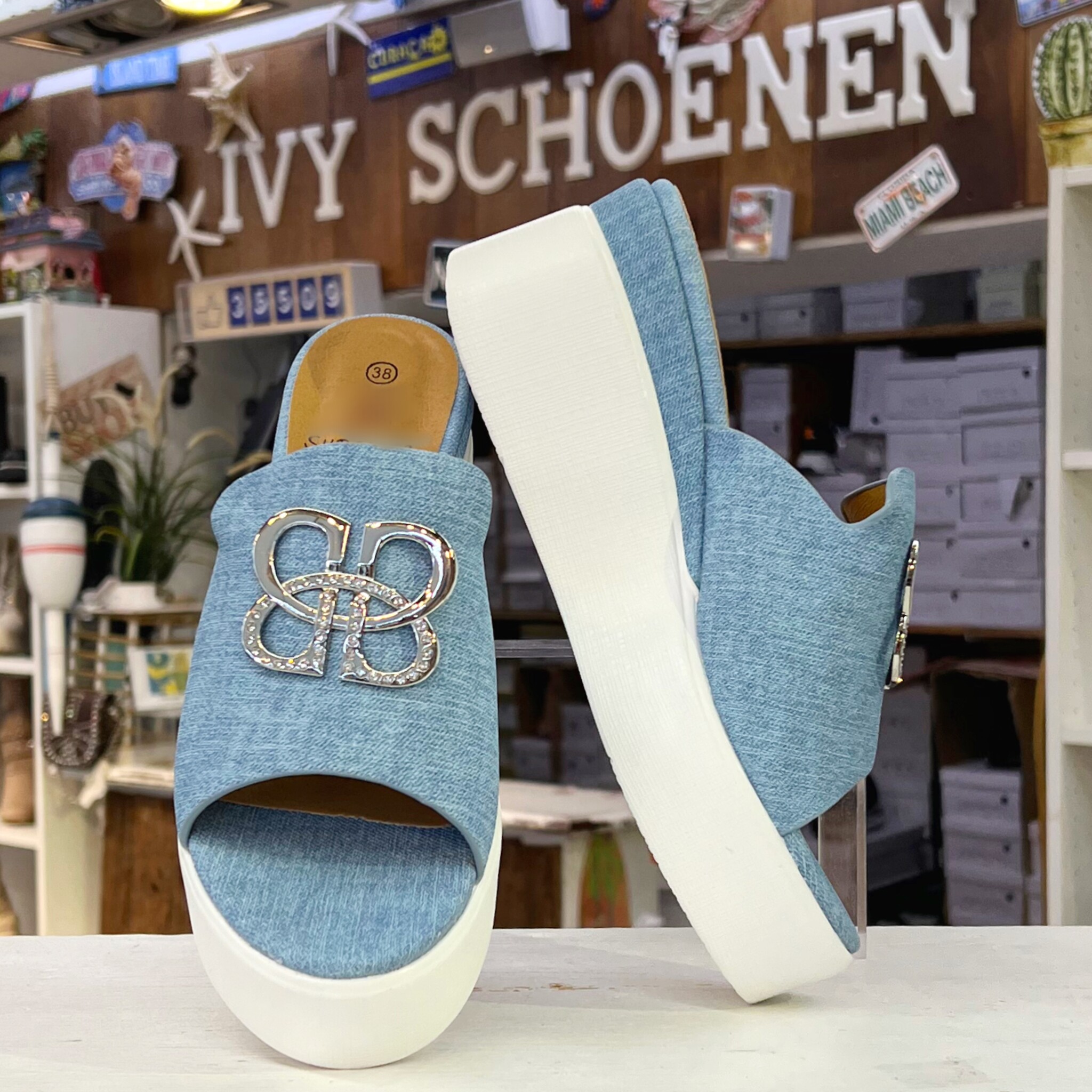 Sleehak REECE Blauw Ivyschoenen