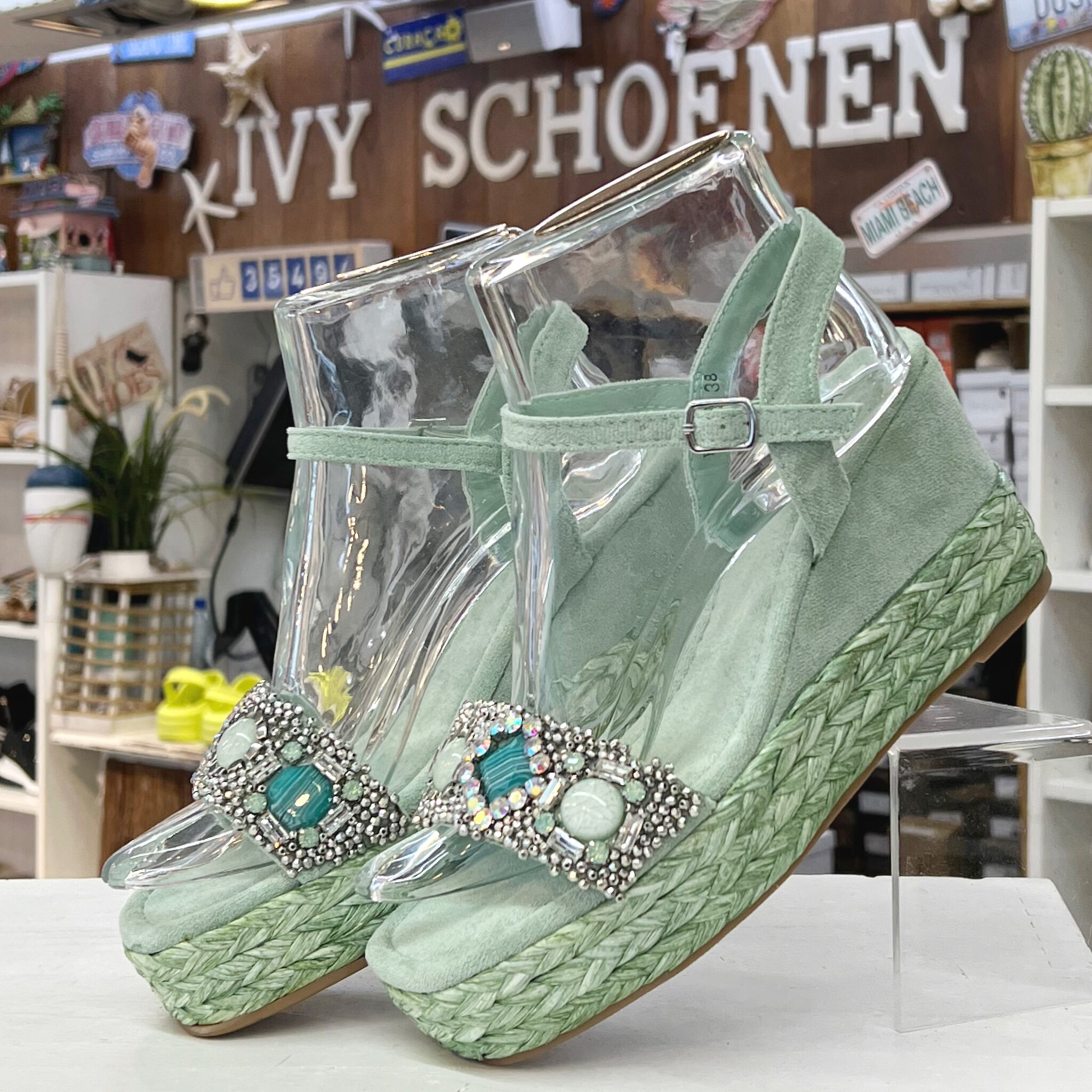 Sleehak CARLINO - Groen - Ivyschoenen