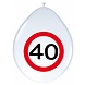 Ballonnen 40 Jaar Verkeersbord 30cm 8st Ballonnen 40 Jaar Verkeersbord 30cm 8st