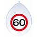 Ballonnen 60 Jaar Verkeersbord 30cm 8st Ballonnen 60 Jaar Verkeersbord 30cm 8st