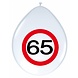 Ballonnen 65 Jaar Verkeersbord 30cm 8st Ballonnen 65 Jaar Verkeersbord 30cm 8st