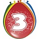 Ballonnen 3 Jaar 30cm 8st Ballonnen 3 Jaar 30cm 8st