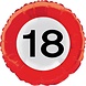 Helium Ballon 18 Jaar Verkeersbord 43cm leeg Helium Ballon 18 Jaar Verkeersbord 43cm leeg