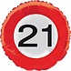 Helium Ballon 21 Jaar Verkeersbord 43cm leeg Helium Ballon 21 Jaar Verkeersbord 43cm leeg