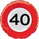 Helium Ballon 40 Jaar Verkeersbord 43cm leeg Helium Ballon 40 Jaar Verkeersbord 43cm leeg