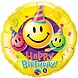 Helium Ballon Happy Birthday Smiley 46cm leeg Helium Ballon Happy Birthday Smiley 46cm leeg