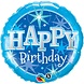 Helium Ballon Happy Birthday Blauw 46cm leeg Helium Ballon Happy Birthday Blauw 46cm leeg