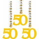 Hangdecoratie 50 Goud 25cm 3st Hangdecoratie 50 Goud 25cm 3st