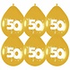 Ballonnen 50 Goud Party 30cm 6st Ballonnen 50 Goud Party 30cm 6st