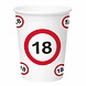 Bekers 18 Jaar Verkeersbord Karton 350ml 8st Bekers 18 Jaar Verkeersbord Karton 350ml 8st