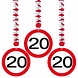 Hangdecoratie 20 Jaar Verkeersbord 75cm 3st Hangdecoratie 20 Jaar Verkeersbord 75cm 3st