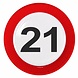 Borden 21 Jaar Verkeersbord 23cm 8st Borden 21 Jaar Verkeersbord 23cm 8st