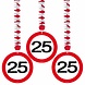 Hangdecoratie 25 Jaar Verkeersbord 75cm 3st Hangdecoratie 25 Jaar Verkeersbord 75cm 3st