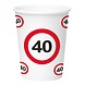 Bekers 40 Jaar Verkeersbord Karton 350ml 8st Bekers 40 Jaar Verkeersbord Karton 350ml 8st
