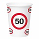 Bekers 50 Jaar Verkeersbord Karton 350ml 8st Bekers 50 Jaar Verkeersbord Karton 350ml 8st
