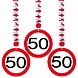 Hangdecoratie 50 Jaar Verkeersbord 75cm 3st Hangdecoratie 50 Jaar Verkeersbord 75cm 3st