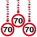Hangdecoratie 70 Jaar Verkeersbord 75cm 3st Hangdecoratie 70 Jaar Verkeersbord 75cm 3st