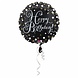 Helium Ballon Happy Birthday Zwart Glitter 43cm leeg Helium Ballon Happy Birthday Zwart Glitter 43cm leeg