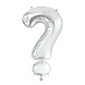 Folie Ballon Vraagteken ? Zilver XL 102cm leeg Folie Ballon Vraagteken ? Zilver XL 102cm leeg