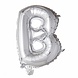 Folie Ballon Letter B Zilver 41cm met Rietje Folie Ballon Letter B Zilver 41cm met Rietje