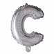 Folie Ballon Letter C Zilver 41cm met Rietje Folie Ballon Letter C Zilver 41cm met Rietje