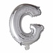 Folie Ballon Letter G Zilver 41cm met Rietje Folie Ballon Letter G Zilver 41cm met Rietje