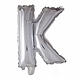 Folie Ballon Letter K Zilver 41cm met Rietje Folie Ballon Letter K Zilver 41cm met Rietje