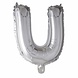 Folie Ballon Letter U Zilver 41cm met Rietje Folie Ballon Letter U Zilver 41cm met Rietje