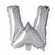 Folie Ballon Letter W Zilver 41cm met Rietje Folie Ballon Letter W Zilver 41cm met Rietje