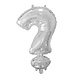 Folie Ballon Vraagteken ? Zilver 41cm met Rietje Folie Ballon Vraagteken ? Zilver 41cm met Rietje