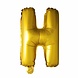 Folie Ballon Letter H Goud 41cm met Rietje Folie Ballon Letter H Goud 41cm met Rietje