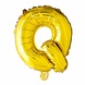Folie Ballon Letter Q Goud 41cm met Rietje Folie Ballon Letter Q Goud 41cm met Rietje