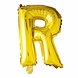 Folie Ballon Letter R Goud 41cm met Rietje Folie Ballon Letter R Goud 41cm met Rietje