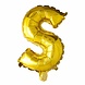 Folie Ballon Letter S Goud 41cm met Rietje Folie Ballon Letter S Goud 41cm met Rietje