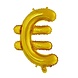 Folie Ballon Euroteken Goud 41cm met Rietje Folie Ballon Euroteken Goud 41cm met Rietje