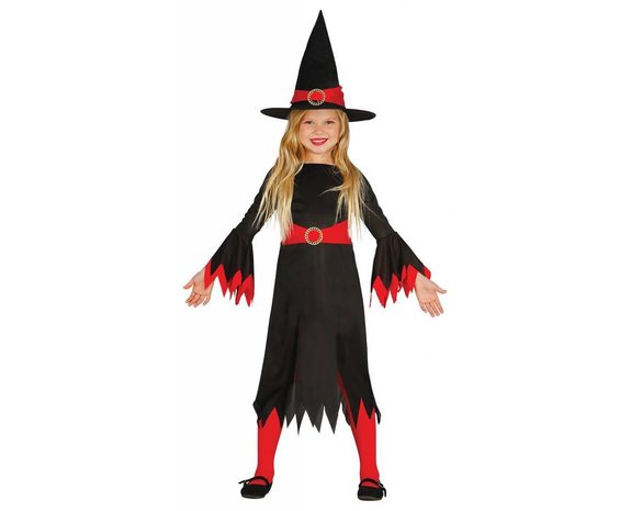 mager Civiel kant Halloween Kostuum Kind Heks Rood - Partywinkel