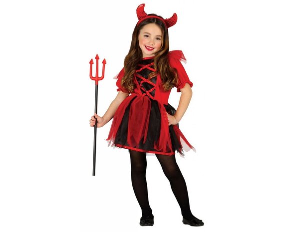 Emulatie Gouverneur Verdrag Halloween Kostuum Kind Duivel Meisje - Partywinkel