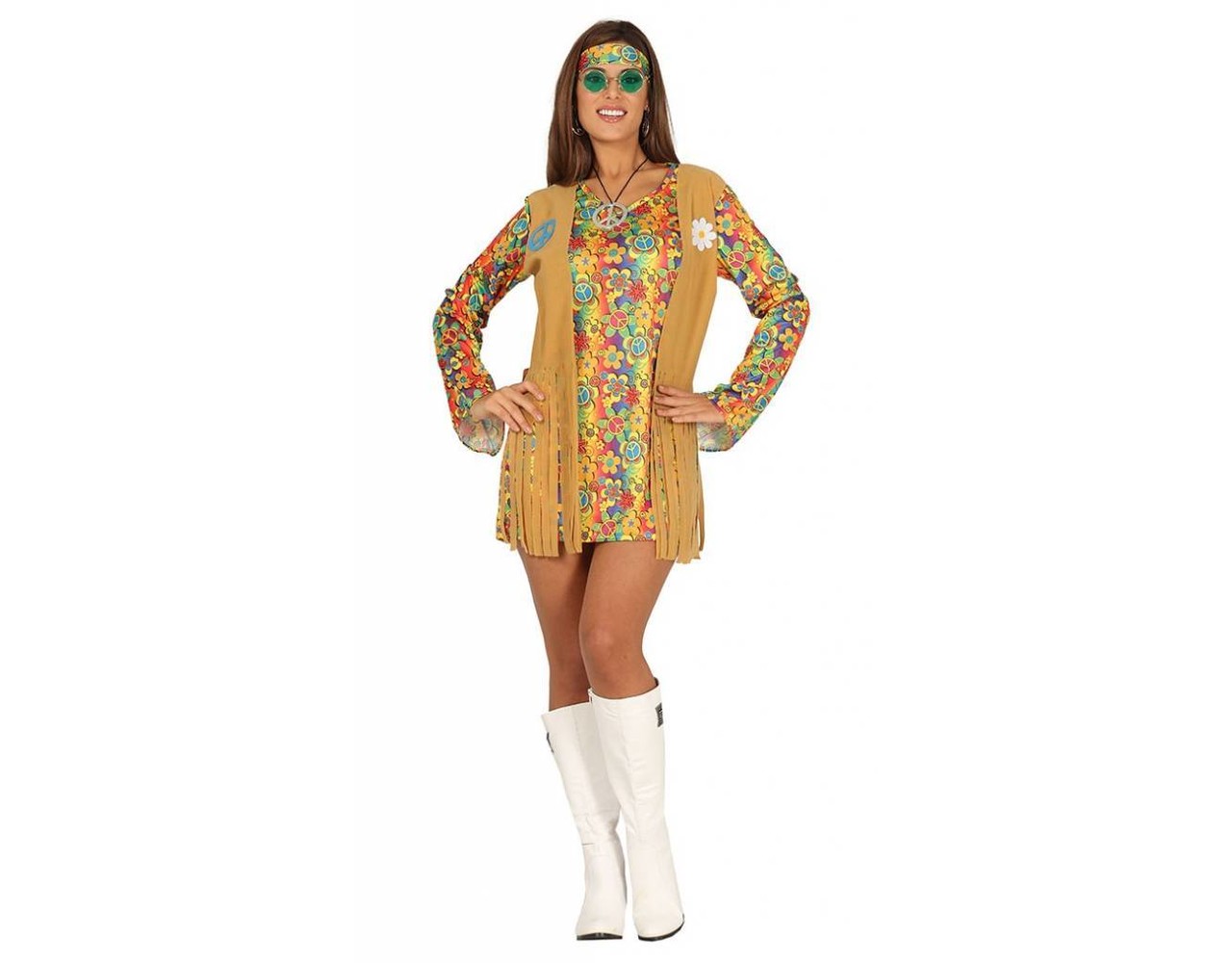 Hippie 60S Kostuum Bruin Dames - Partywinkel