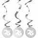 Hangdecoratie 25 Jaar Zilver Versiering 75cm 3st Hangdecoratie 25 Jaar Zilver Versiering 75cm 3st
